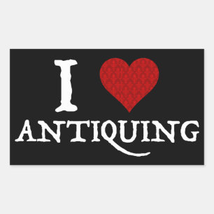 Sticker Rectangulaire I Love (Coeur) Antiquité