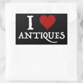 Sticker Rectangulaire I Love (Coeur) Antiquités (Sac)