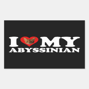 Sticker Rectangulaire I Love (Coeur) My Abyssinian
