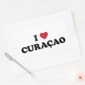 Sticker Rectangulaire I Love Curaçao (Enveloppe)