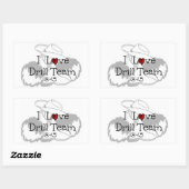 Sticker Rectangulaire I Love Drill Team (Feuille)