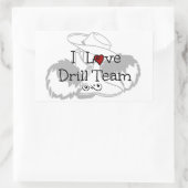 Sticker Rectangulaire I Love Drill Team (Sac)