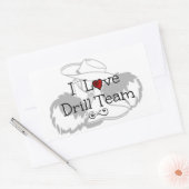 Sticker Rectangulaire I Love Drill Team (Enveloppe)