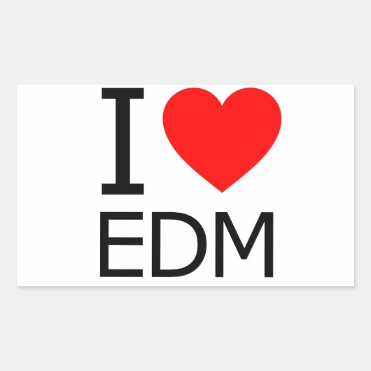 Sticker Rectangulaire I Love EDM (Devant)