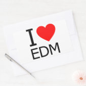 Sticker Rectangulaire I Love EDM (Enveloppe)