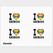 Sticker Rectangulaire I Love Grenada (Feuille)