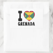 Sticker Rectangulaire I Love Grenada (Sac)