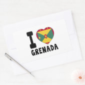 Sticker Rectangulaire I Love Grenada (Enveloppe)