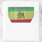 Sticker Rectangulaire I Love Heart Ethiopie : Drapeau Art Motif (Sac)