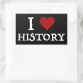 Sticker Rectangulaire I Love (Heart) History (Sac)