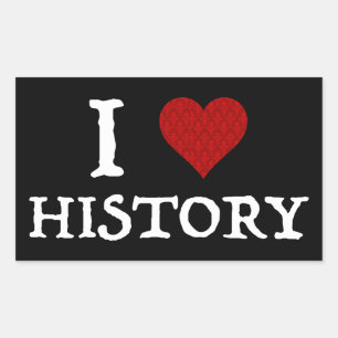 Sticker Rectangulaire I Love (Heart) History