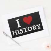 Sticker Rectangulaire I Love (Heart) History (Enveloppe)
