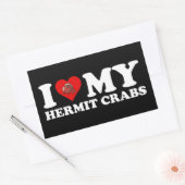Sticker Rectangulaire I Love (Heart) My Hermit Crabs (Enveloppe)