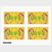 Sticker Rectangulaire I love Jamaica (Feuille)