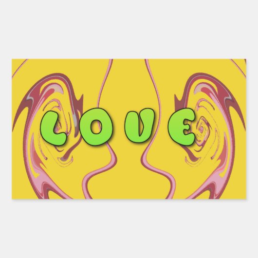 Sticker Rectangulaire I love Jamaica (Devant)