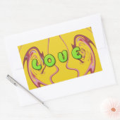 Sticker Rectangulaire I love Jamaica (Enveloppe)