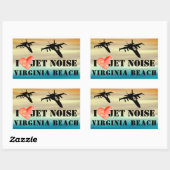 Sticker Rectangulaire I Love Jet Noise Virginia Beach Poster (Feuille)