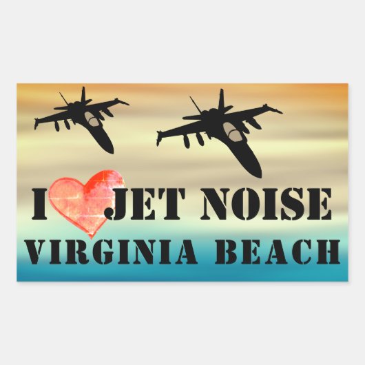 Sticker Rectangulaire I Love Jet Noise Virginia Beach Poster (Devant)
