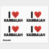 Sticker Rectangulaire I love Kabbalah (Feuille)