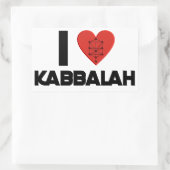 Sticker Rectangulaire I love Kabbalah (Sac)