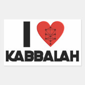 Sticker Rectangulaire I love Kabbalah (Devant)