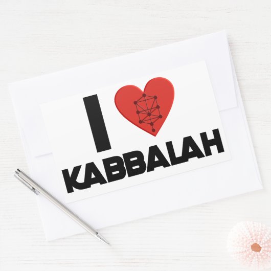Sticker Rectangulaire I love Kabbalah (Enveloppe)