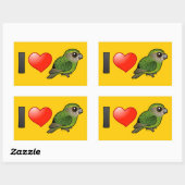 Sticker Rectangulaire I Love Kakapos (Feuille)