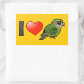 Sticker Rectangulaire I Love Kakapos (Sac)