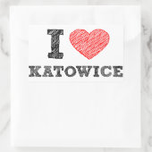 Sticker Rectangulaire I love-Katowice (Sac)