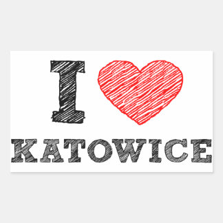 Sticker Rectangulaire I love-Katowice