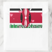 Sticker Rectangulaire I Love Kenya et "Hakuna Matata" Art Print (Sac)