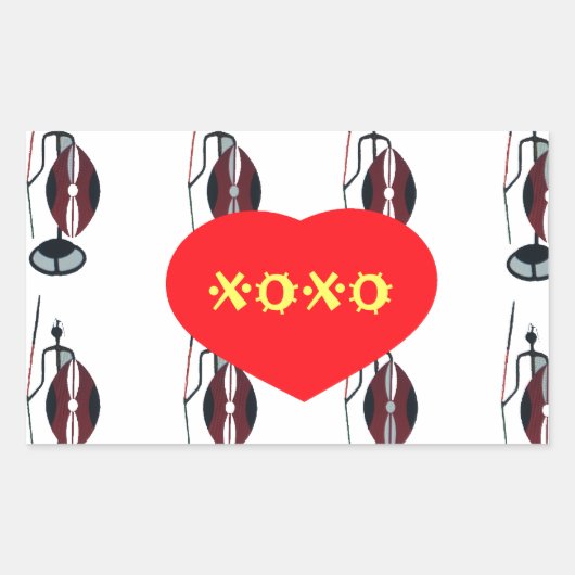 Sticker Rectangulaire I Love Kenya Massai Art Print (Devant)