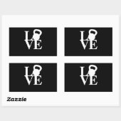 Sticker Rectangulaire I Love Kettlebells (Feuille)