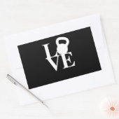 Sticker Rectangulaire I Love Kettlebells (Enveloppe)