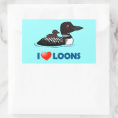 Sticker Rectangulaire I Love Loons (Sac)