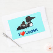 Sticker Rectangulaire I Love Loons (Enveloppe)