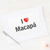 Sticker Rectangulaire I love Macapá (Enveloppe)