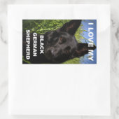 Sticker Rectangulaire I Love My Black German Shepherd (Sac)