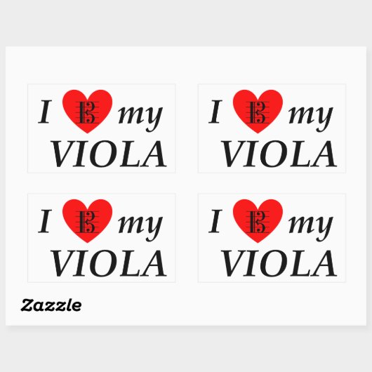 Sticker Rectangulaire I Love My Viola (Feuille)