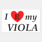 Sticker Rectangulaire I Love My Viola (Devant)