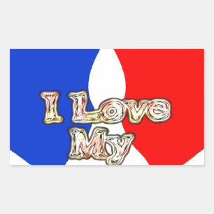 Sticker Rectangulaire "I Love My Wife" Imprimer