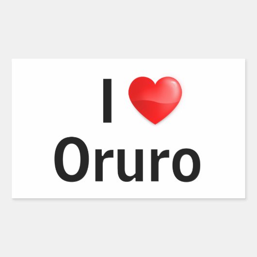 Sticker Rectangulaire I love oruro (Devant)