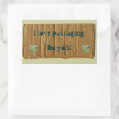 Sticker Rectangulaire I Love Packaging avec coeur (Sac)