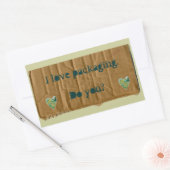 Sticker Rectangulaire I Love Packaging avec coeur (Enveloppe)