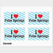 Sticker Rectangulaire I Love Palm Springs, États-Unis (Feuille)
