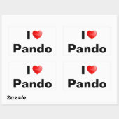 Sticker Rectangulaire I love Pando (Feuille)
