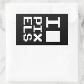Sticker Rectangulaire I Love Pixels, design geek, art des pixels (Sac)