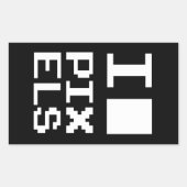 Sticker Rectangulaire I Love Pixels, design geek, art des pixels (Devant)