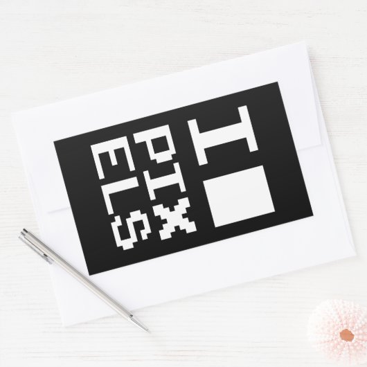 Sticker Rectangulaire I Love Pixels, design geek, art des pixels (Enveloppe)