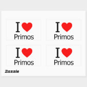 Sticker Rectangulaire I Love Primos (Feuille)
